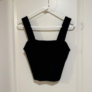 Madewell women’s Black Crop Top with Wide Straps